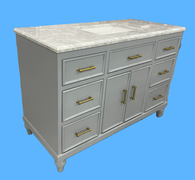 Solid Wood + MDF Floor Mounted Vanity Cabinet Bathroom Basin vanity 48 inch with single sink 3